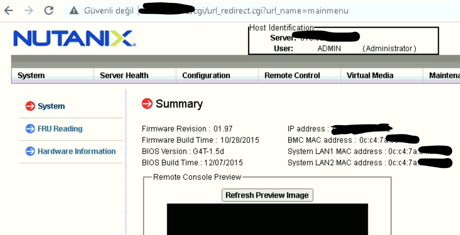 Nutanix Supermicro Sunucularda BMC ve BIOS Upgrade